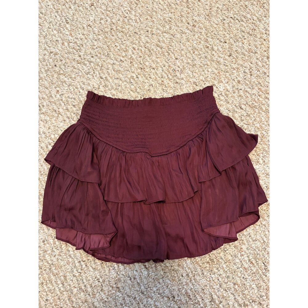 Maroon flowy skirt